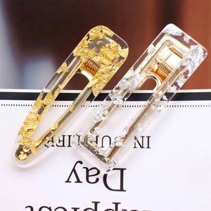 NEW | Gold Silver Foil Glitter Hair Pins Barrettes